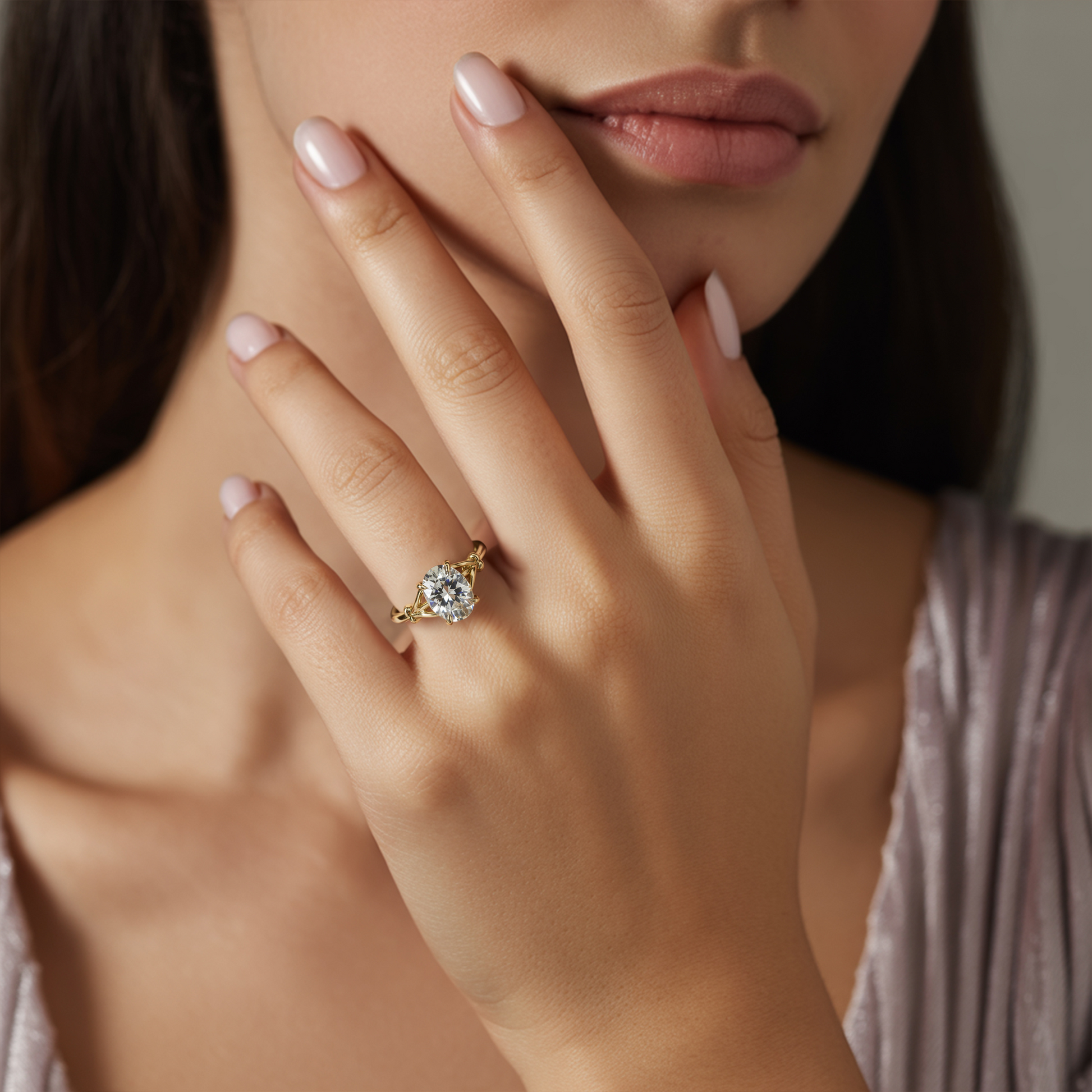 The Celeste 2CT Oval Cut Moissanite Ring