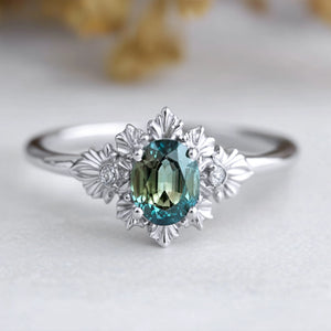 Fairy’s Teal Treasure: A Rare Sapphire Engagement Ring