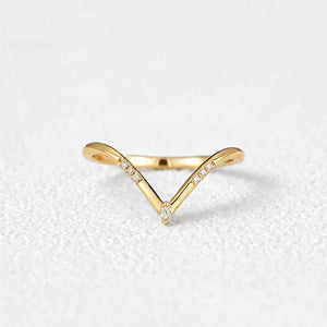 Round Cut Moissanite Half Eternity Curved Wedding Band in Gold