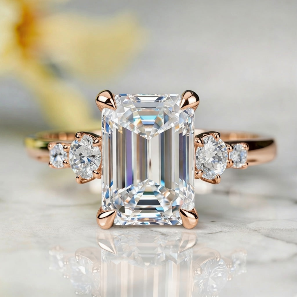 Victoria‘s Luster| Emerald Cut Moissanite Ring