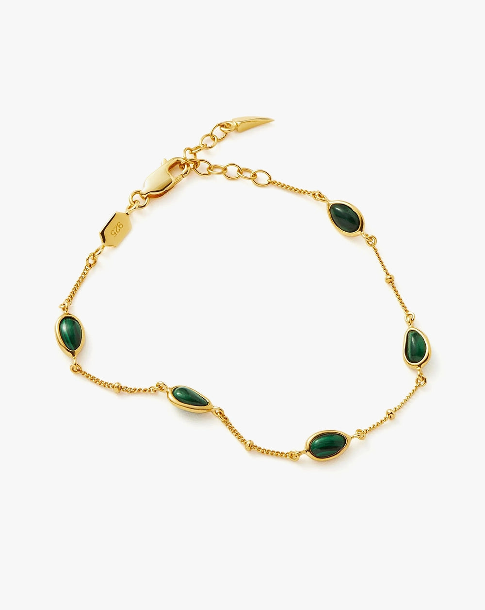 18K Gold Vermeil Magma Gemstone Charm Bracelet