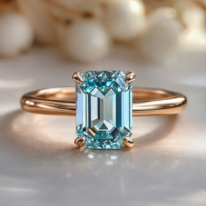 Celia‘s Lodestar | 3CT Emerald Cut Midnight Blue Ring