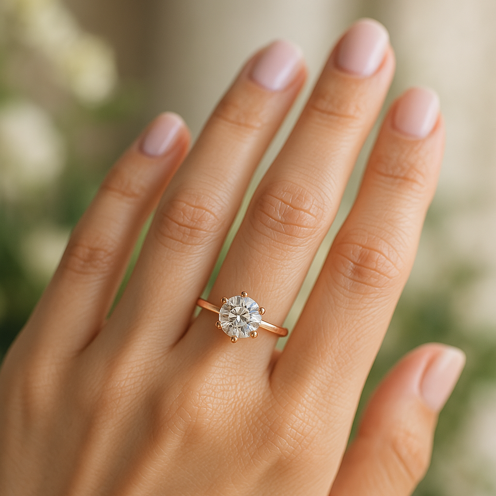 0.3CT Round Cut Moissanite Ring