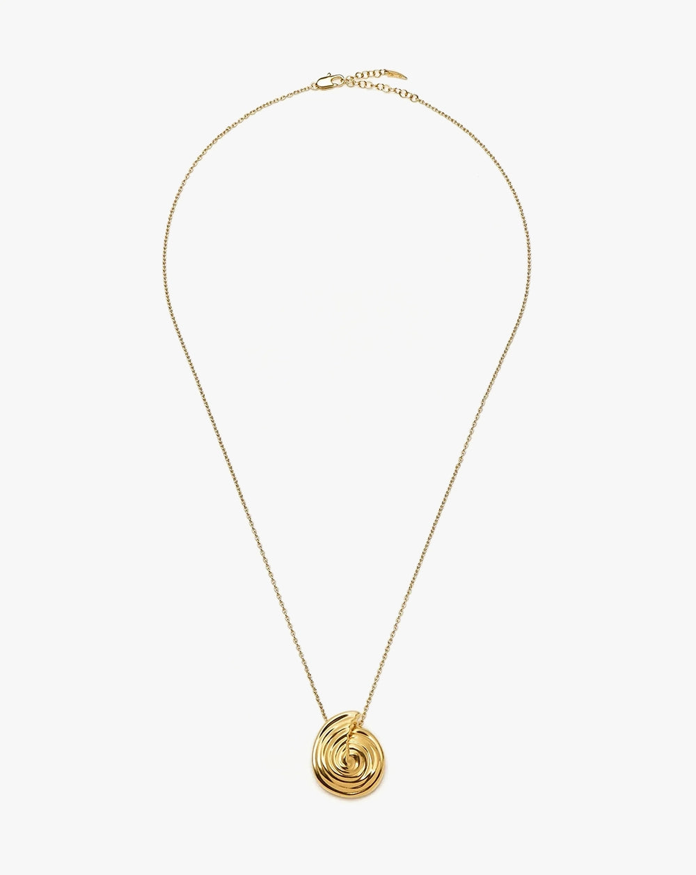 18K Gold Vermeil Spiral Large Pendant Necklace