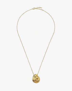 18K Gold Vermeil Spiral Large Pendant Necklace