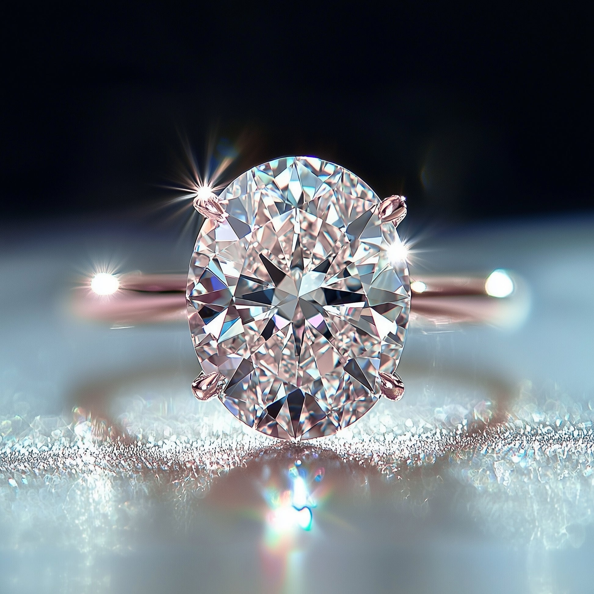 The Bella 3CT Oval Cut Moissanite Ring
