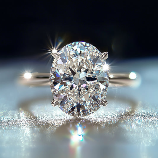 The Bella 3CT Oval Cut Moissanite Ring