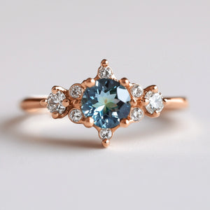 Selene's Horizon Blue Sapphire Ring in Gold