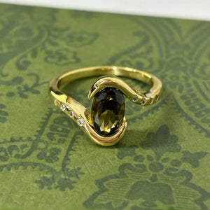 Oval Cut Vintage Style 4CT Green Gemstone Ring