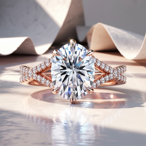 The Arabella 3CT Oval Cut Moissanite Ring