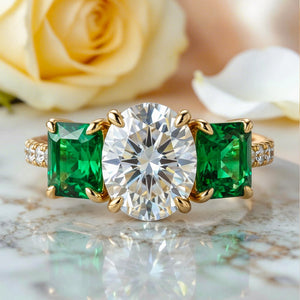 Audrey's Radiance | 2CT Oval Cut Moissanite Ring