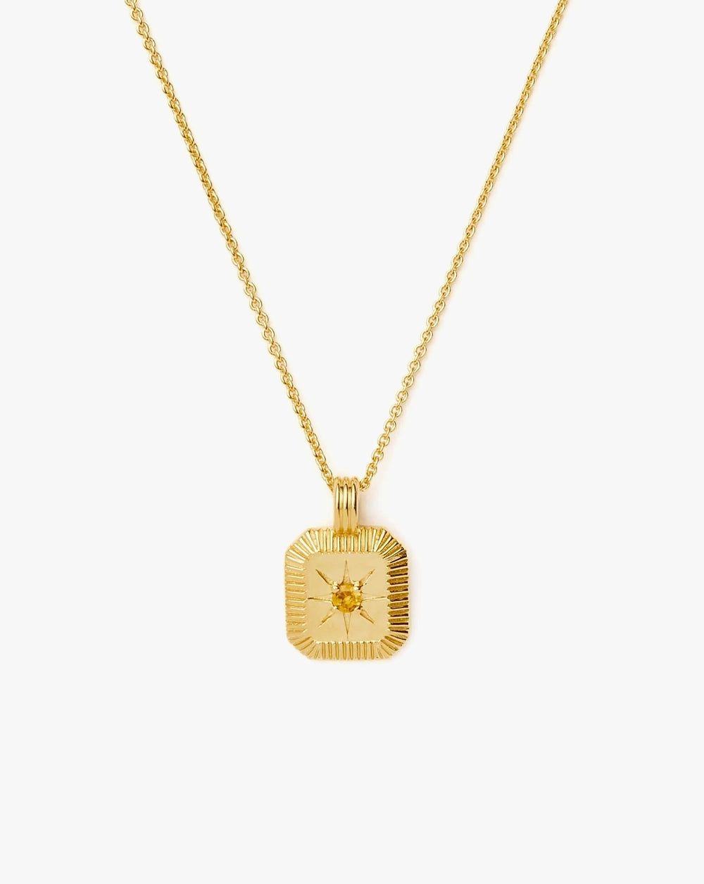 November Birthstone Pendant Necklace | 18K Gold Vermeil/Citrine