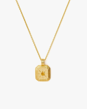November Birthstone Pendant Necklace | 18K Gold Vermeil/Citrine