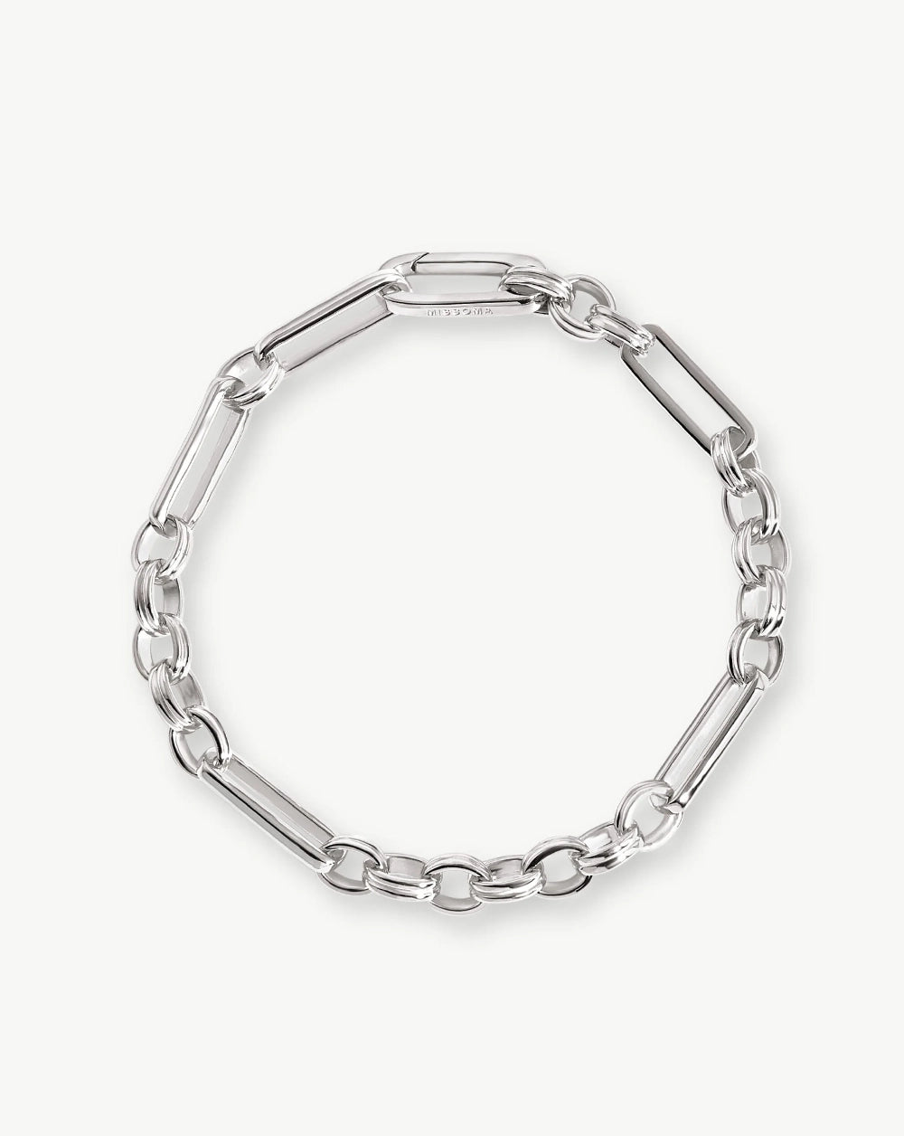 White Gold Plated Silver Axiom Chain Bracelet