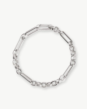 White Gold Plated Silver Axiom Chain Bracelet