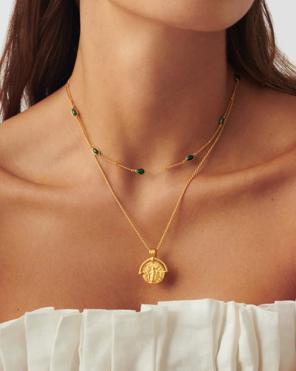 18K Gold Vermeil Magma Gemstone Charm Choker