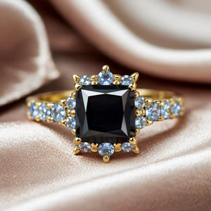 The Caterina 1CT Princess Cut Black Gemstone Ring