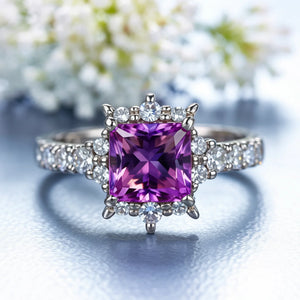 The Caterina 1CT Princess Cut Purple Gemstone Ring