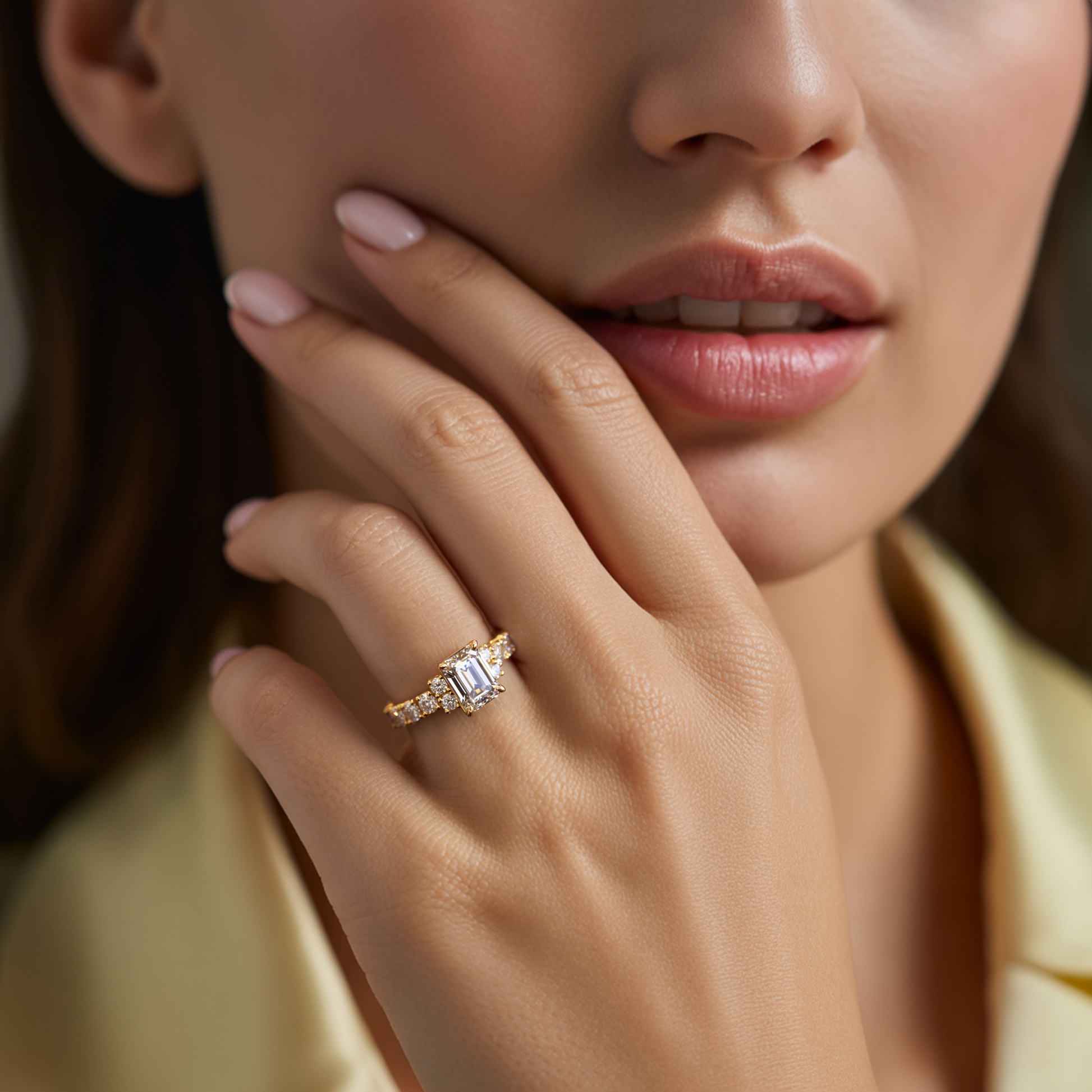 The Adelina Rae 2CT Emerald Cut Moissanite Ring