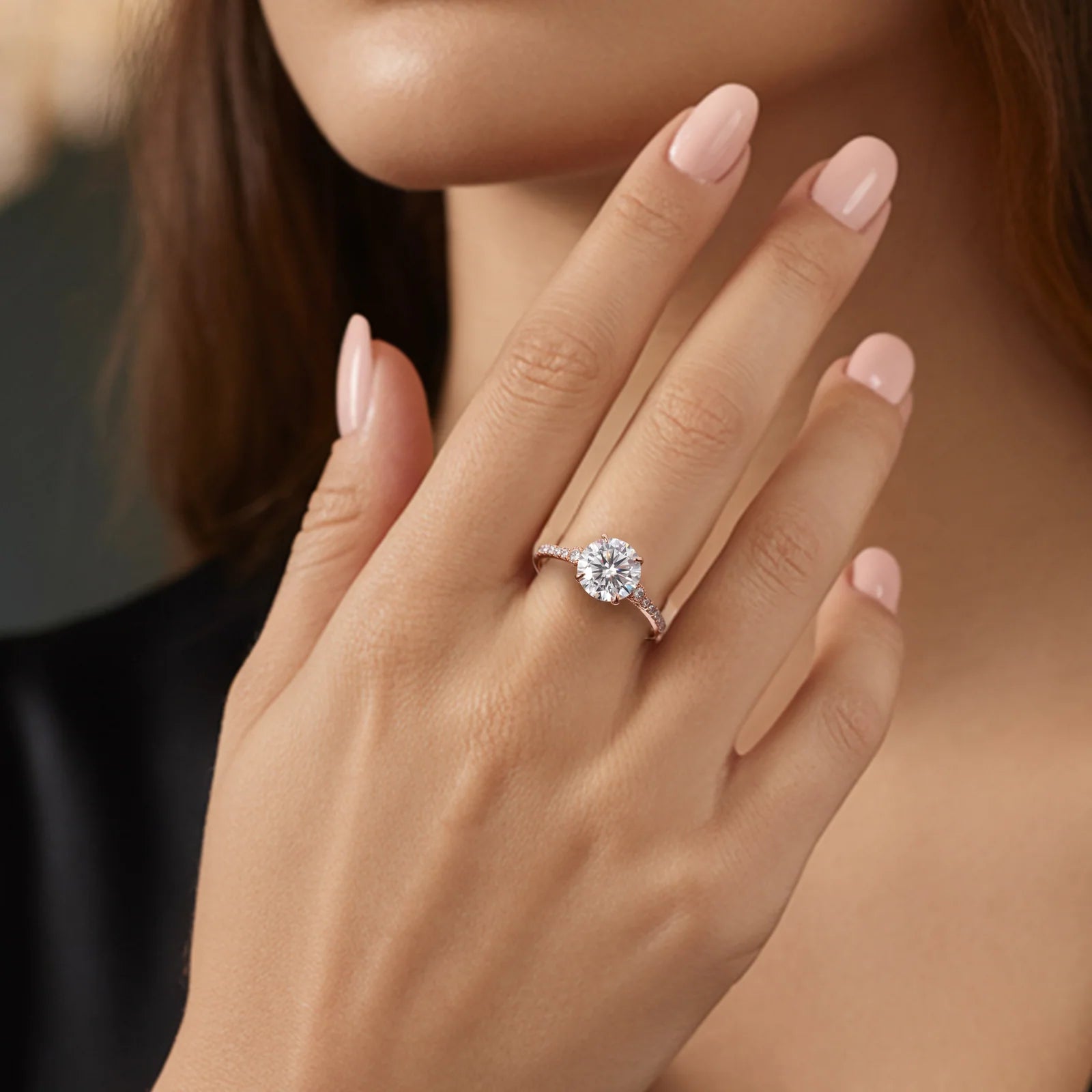 The Luna 2CT Round Cut Moissanite Ring