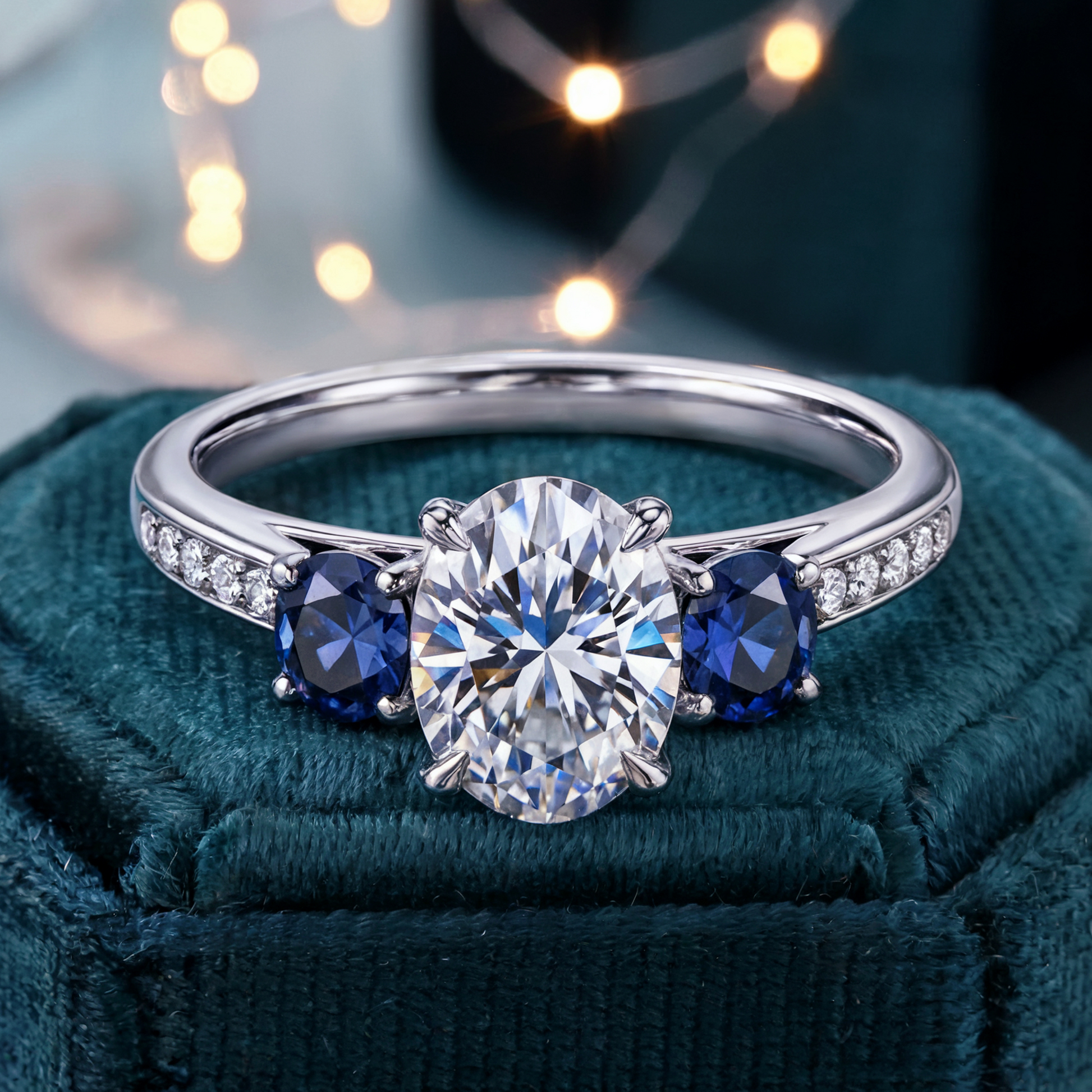 The Adrianna 2CT Oval Cut Moissanite Ring