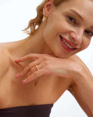 Heart-Shaped Gold Stacking Ring