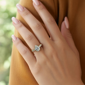 The Celestine 2CT Pear Cut Moissanite Eternity Ring