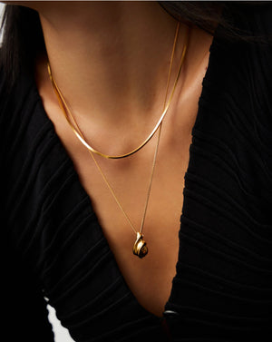 18K Gold Vermeil Savi Ridge Droplet Pendant Necklace