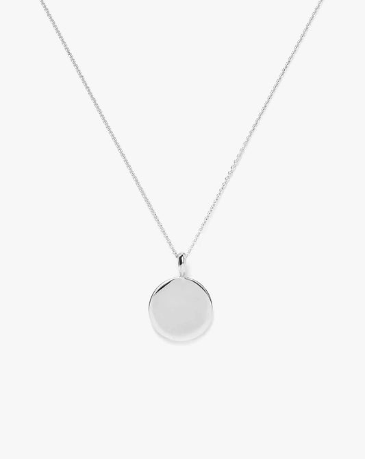 Engravable Round Necklace | Sterling Silver