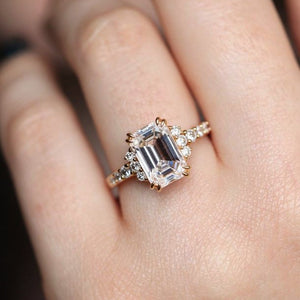 Natalia‘s Prism of Light | 3CT Emerald Cut Moissanite Ring