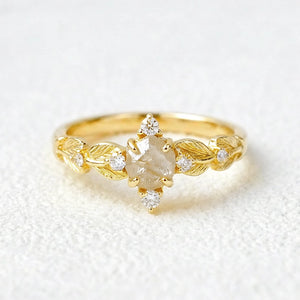 Classic Vine-Set Uncut Raw Diamond Engagement Ring