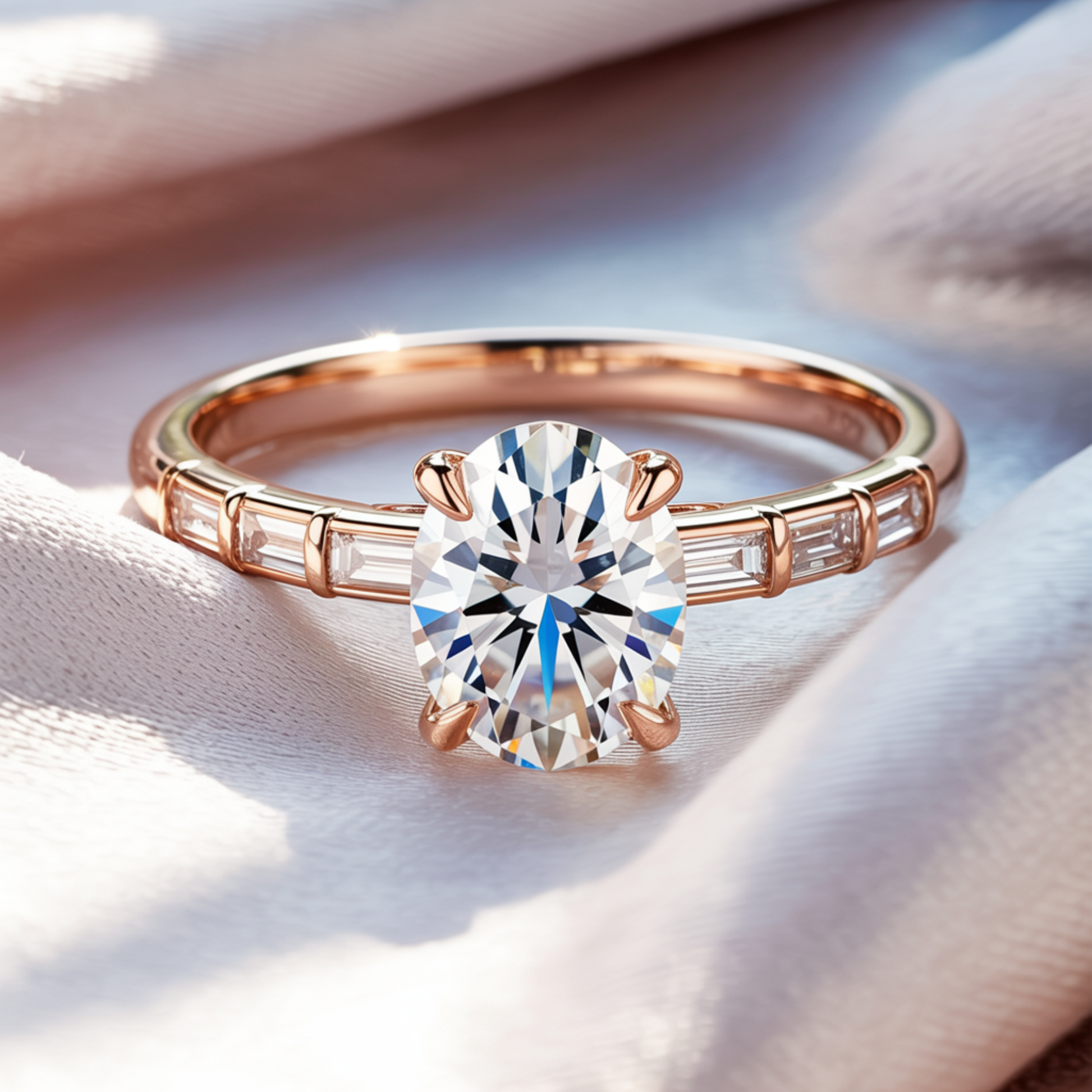 The Lumiera 2CT Oval Cut Moissanite Ring