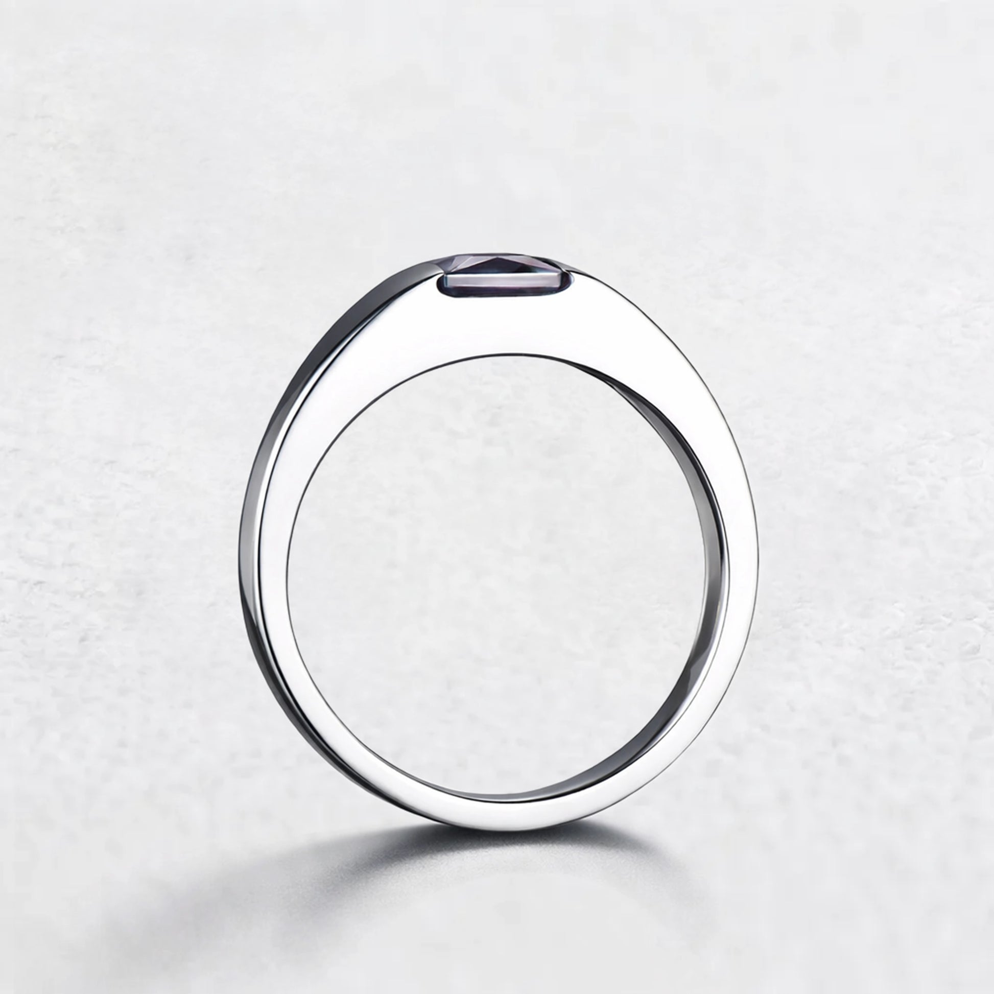 The Chameleon Prism | Princess Cut Alexandrite Men's Band