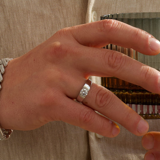 The Square Truth | Bold Moissanite Solitaire Adjustable Ring