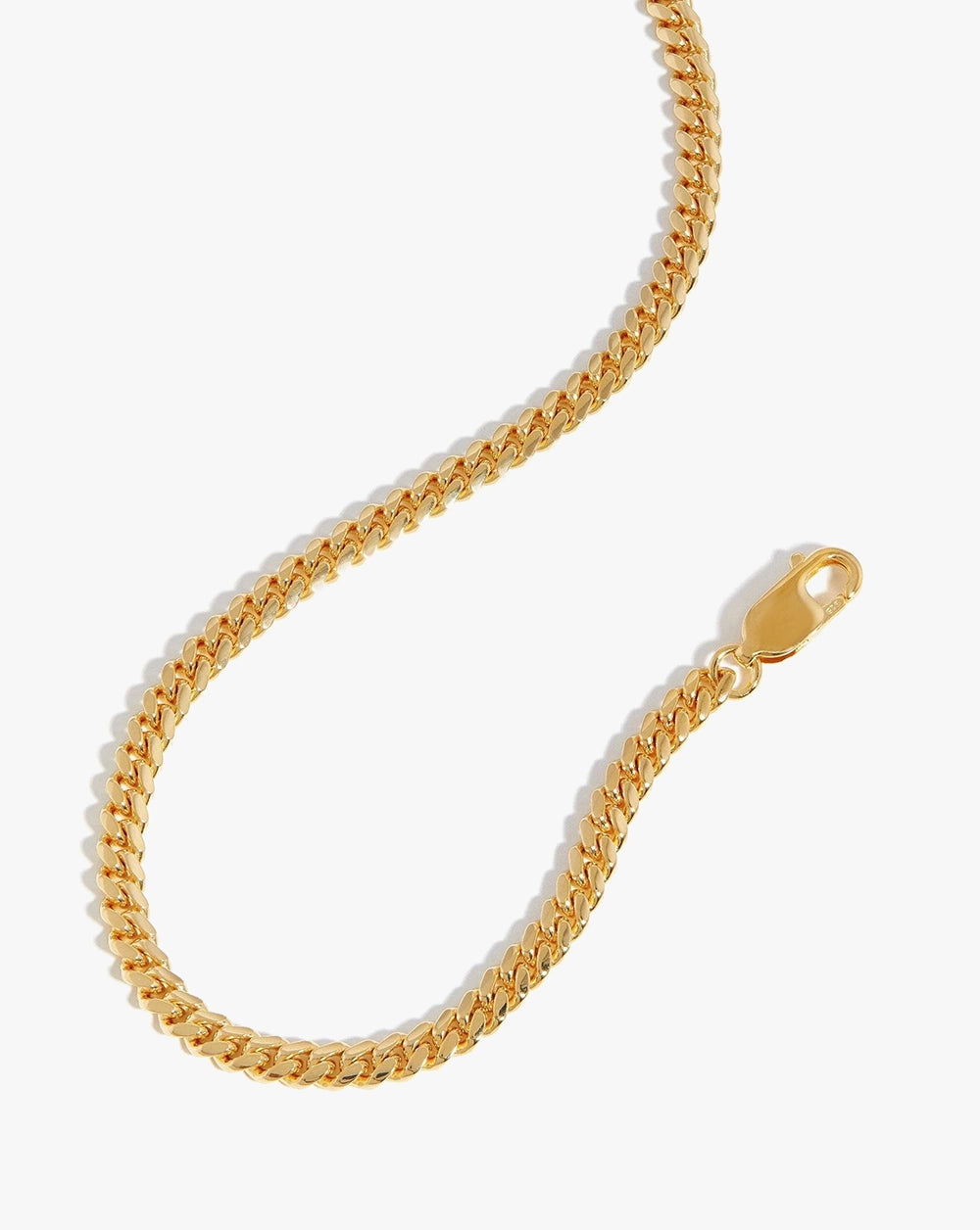 18K Gold Vermeil Mens Round Cuba Chain Necklace