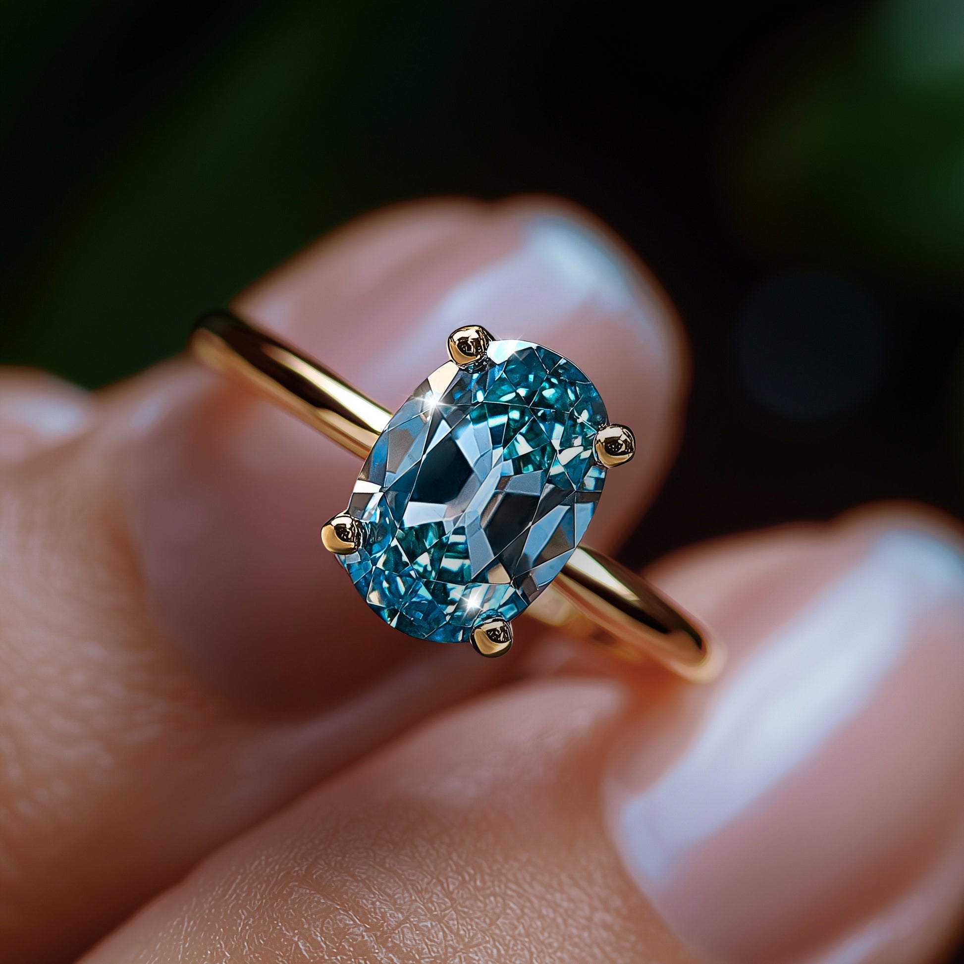 Bianca 2CT Oval Cut Green Gemstone Ring