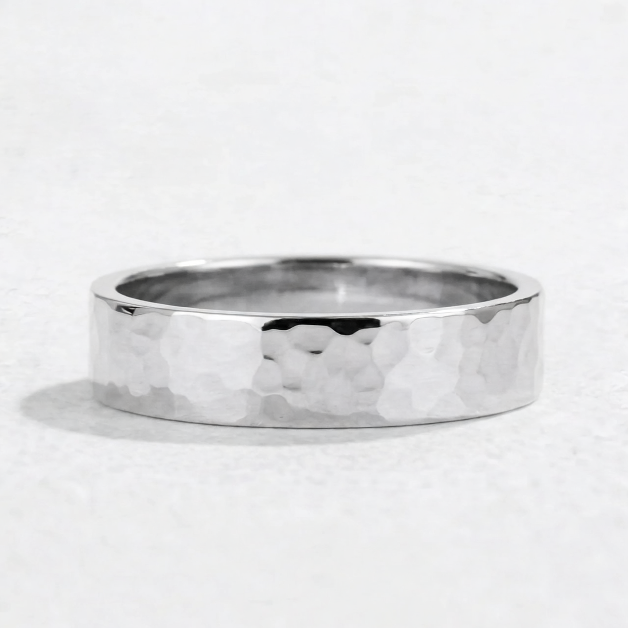 Hammered Forge | Metallic Grain Wedding Band