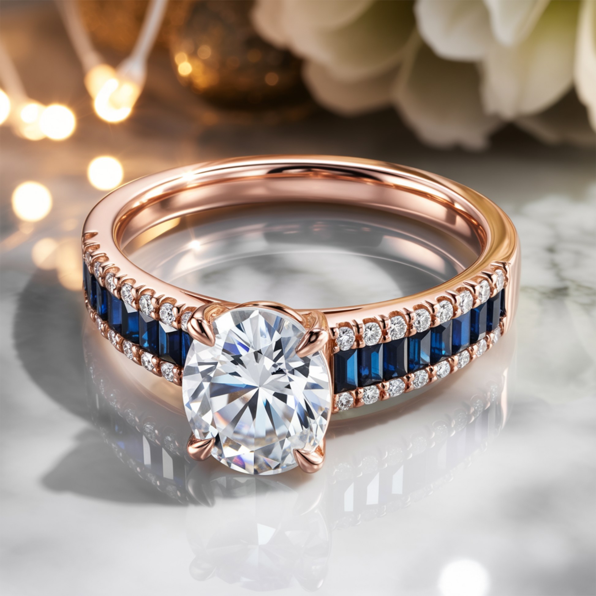 The Sapphira 1CT Oval Cut Moissanite Ring