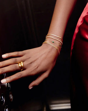 18K Gold Vermeil Magma Gemstone Charm Bracelet