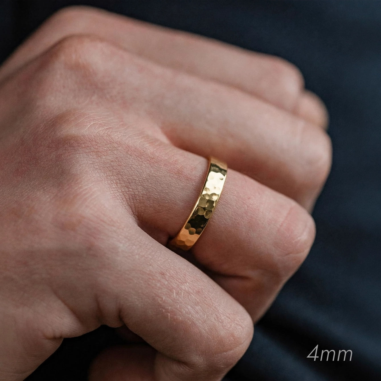 Hammered Forge | Metallic Grain Wedding Band
