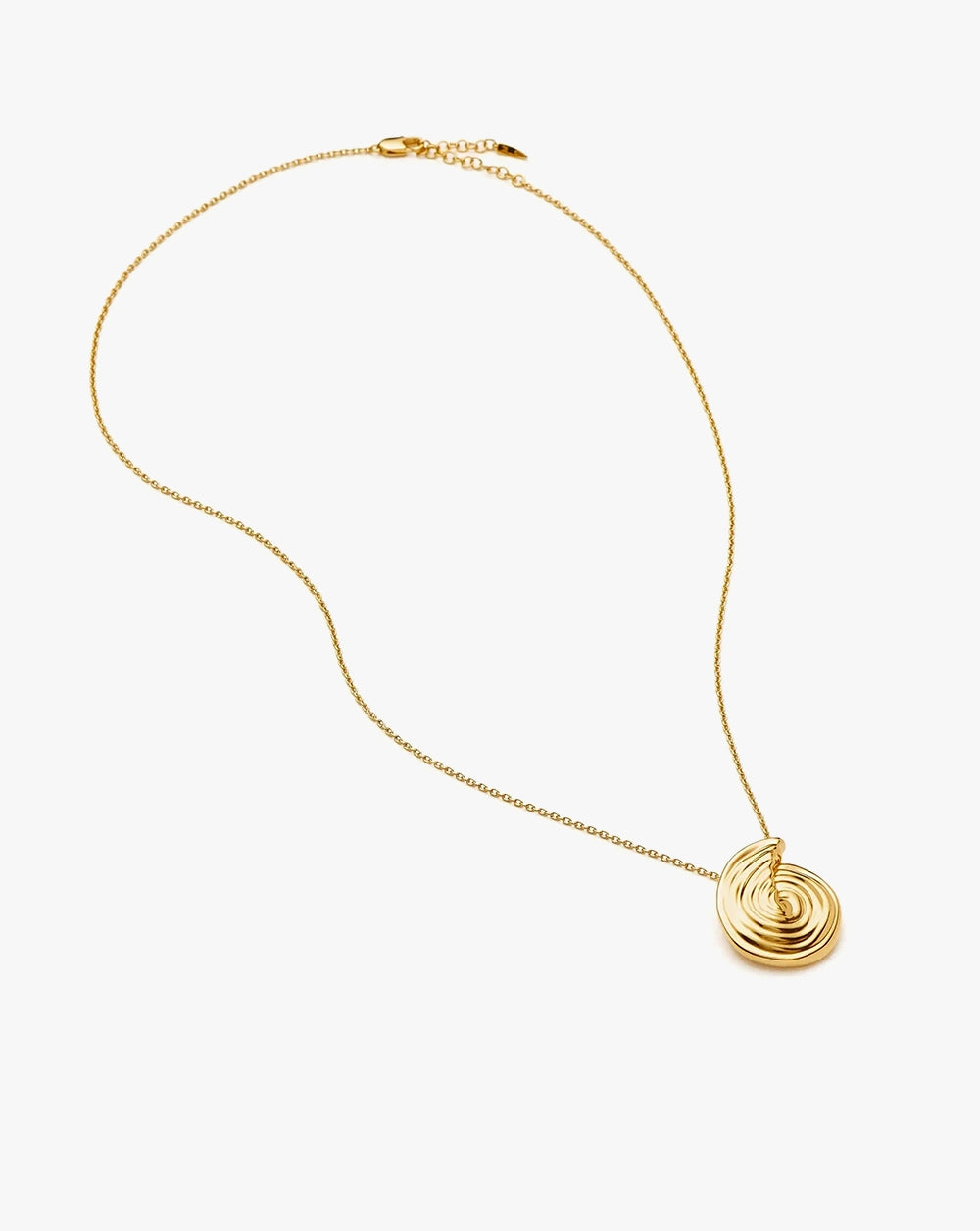 18K Gold Vermeil Spiral Large Pendant Necklace