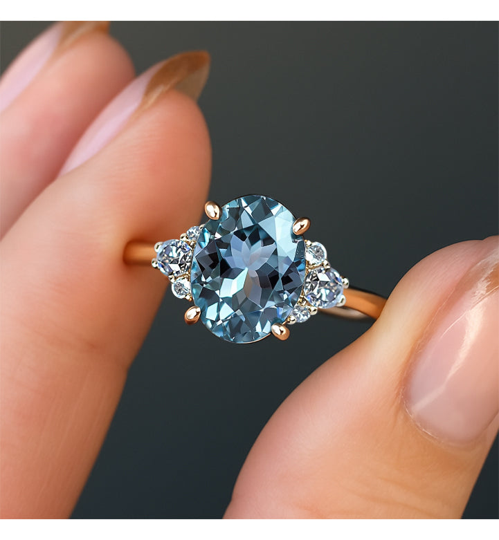 The Olivia Jane Blue | A 2CT Oval Solitaire Ring