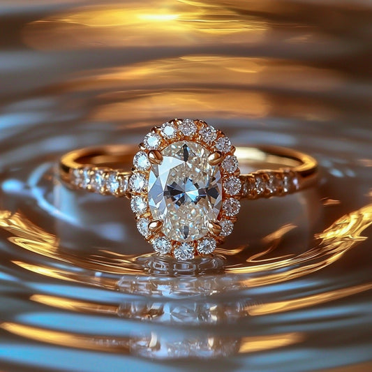 The Odette 2CT Oval Cut Moissanite Halo Ring