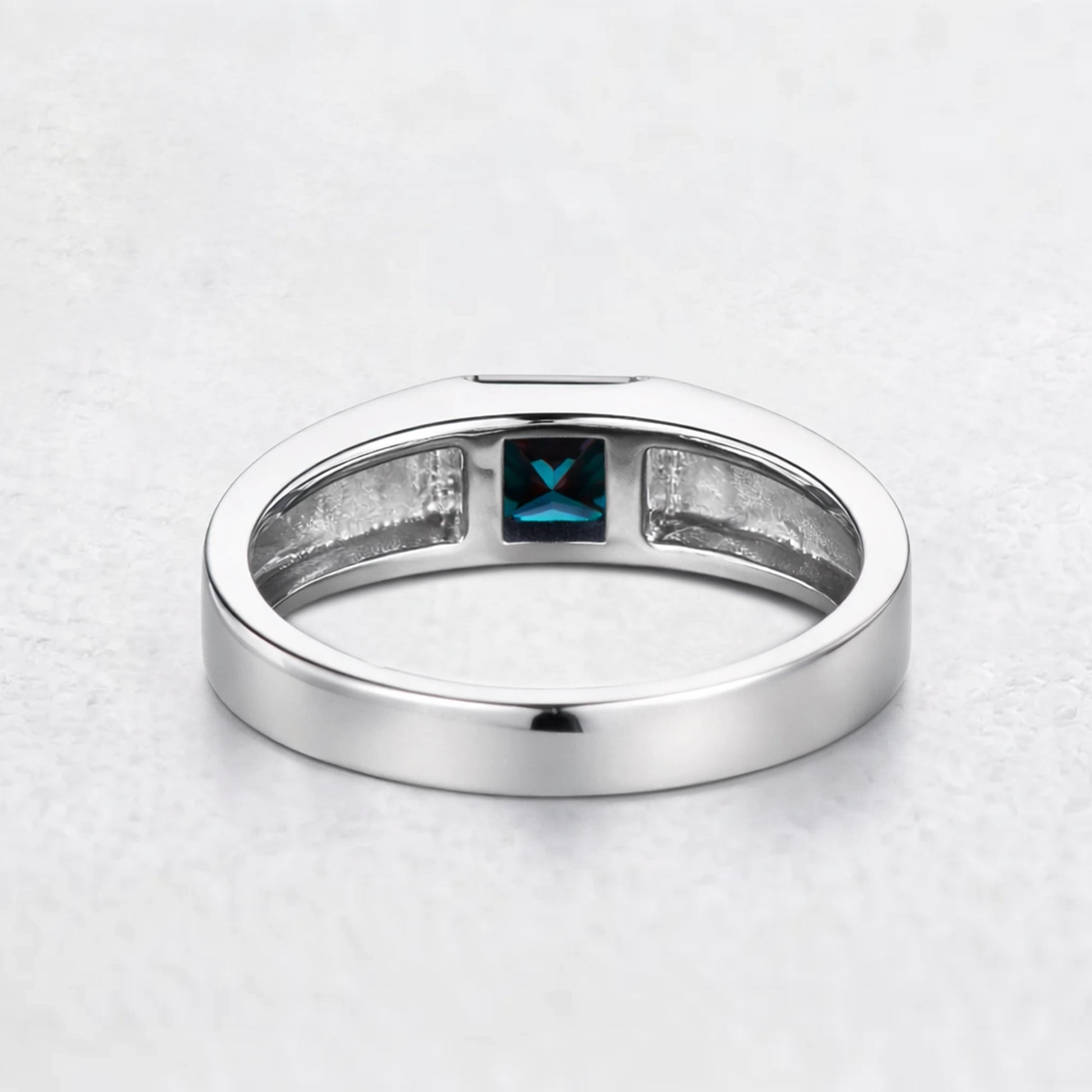 The Chameleon Prism | Princess Cut Alexandrite Men's Band