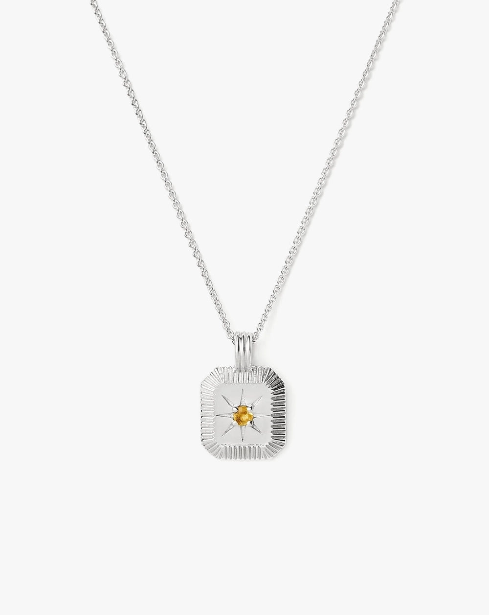 November Birthstone Pendant Necklace | Sterling Silver/Citrine