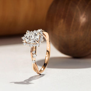 White Cushion Design 2CT Moissanite Engagement Ring