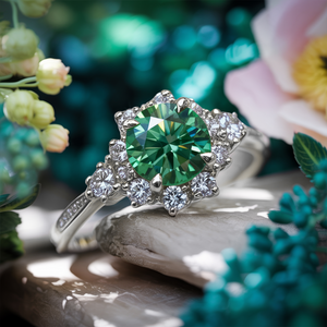 Bethany 1.5CT Round Emerald Green Gemstone Ring