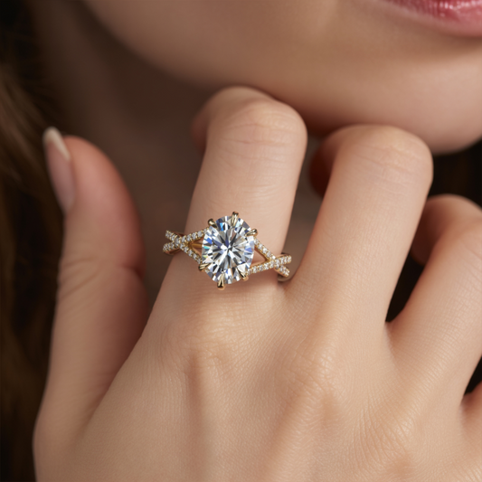 The Arabella 3CT Oval Cut Moissanite Ring