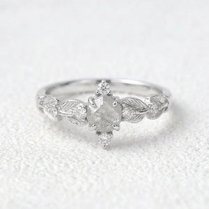 Classic Vine-Set Uncut Raw Diamond Engagement Ring