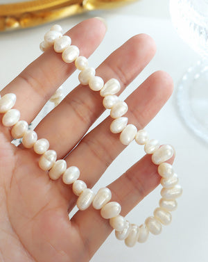 Antique Style Pearl Necklace with Baroque French Charm